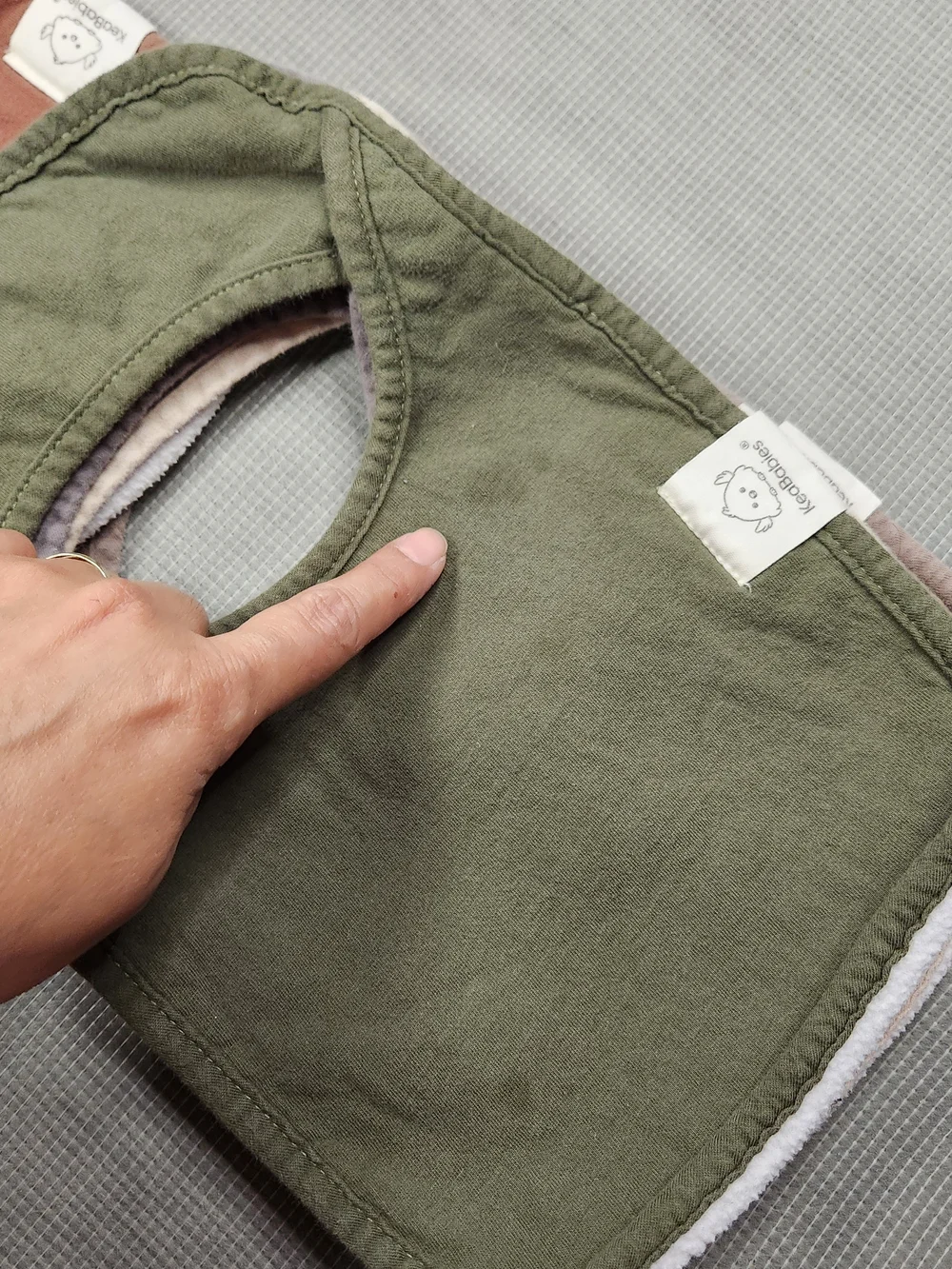 KeaBabies Neutral Cotton Bib Set — Taupe, Olive, Mauve, Brown, Cream